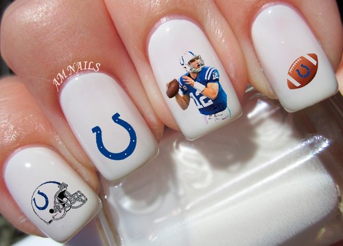 Indianapolis colts nail art - colts,